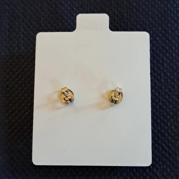 Gold Stud Earrings - Picture 3 of 3
